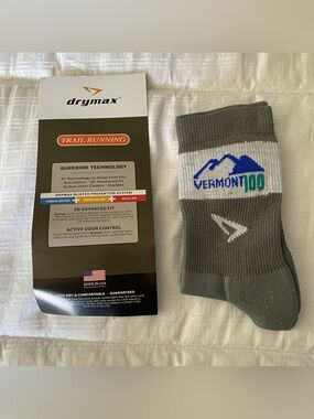 Drymax 1/4 Crew Socks Unisex Size M Dark Gray Sport Trail Running “VT 100” Event